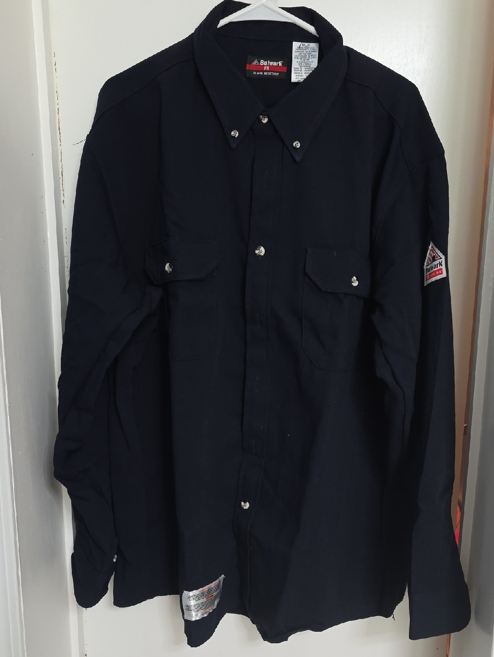 Bulwark Navy Work Shirt with Patch Details